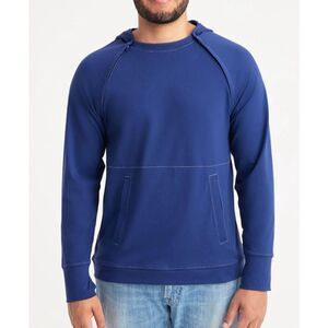 Oscar de la Renta Care + Wear Chest Port Access Blue Hooded Shirt Mens XL